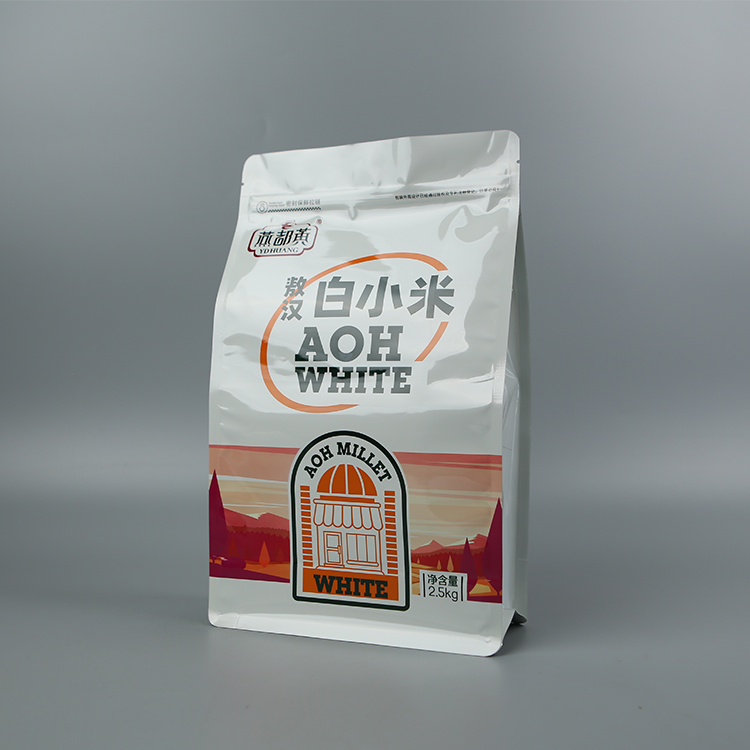2.5kg白小米+亮面鍍鋁+八邊封